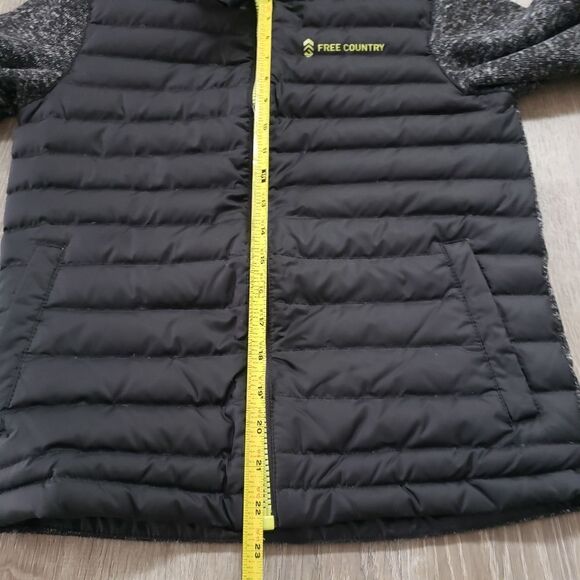 Free Country Womens M Black Green Down Filled Quilted Puffer Long Sleeve Jacket - Picture 12 of 13